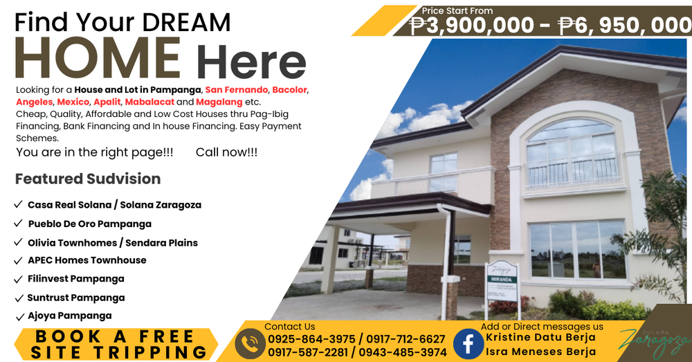 HOUSE AND LOT FOR SALE IN PAMPANGA 0925-864-3975 0917-712-6627 0943-485-3974 0917-587-2281